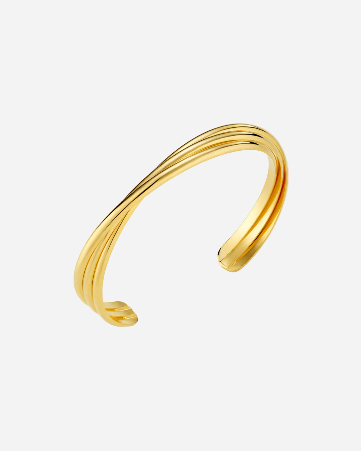 Gold bangle on a white background