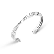 INTERLOCKING OPEN BANGLE SILVER