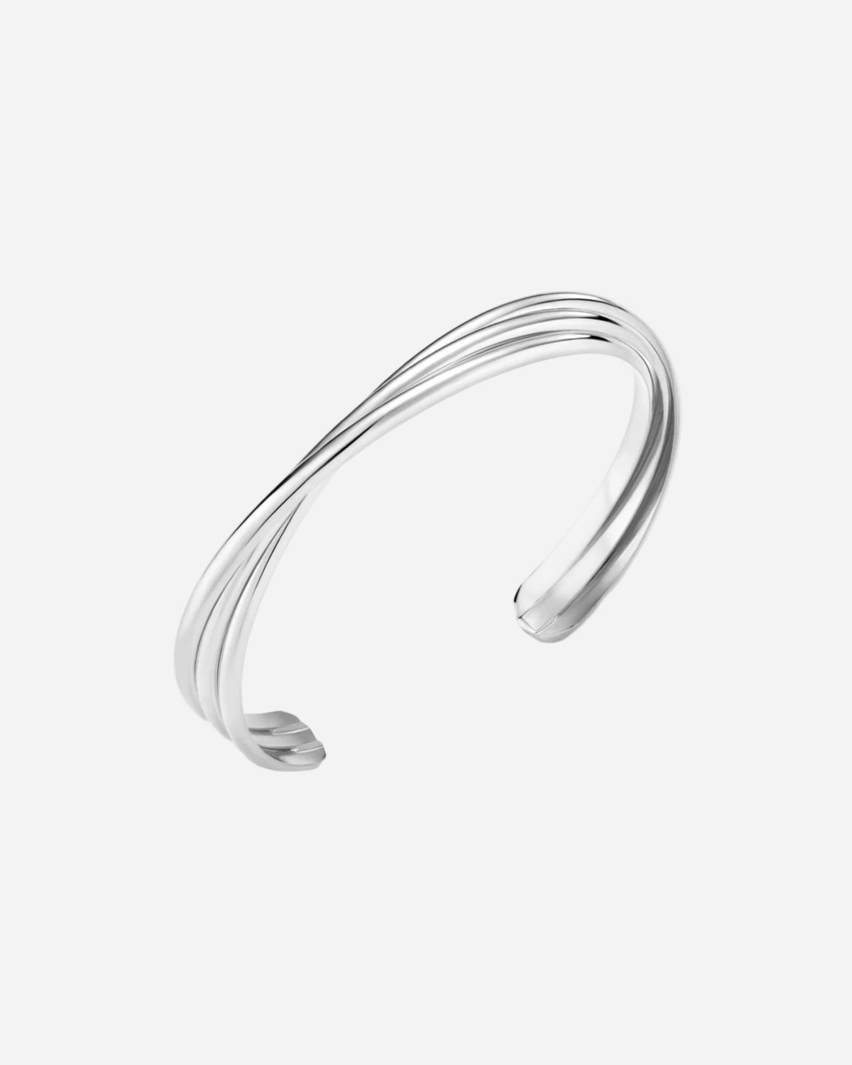 Silver bracelet on a white background