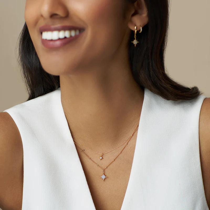 MICRO STARBURST FINE COLLAR NECKLACE GOLD