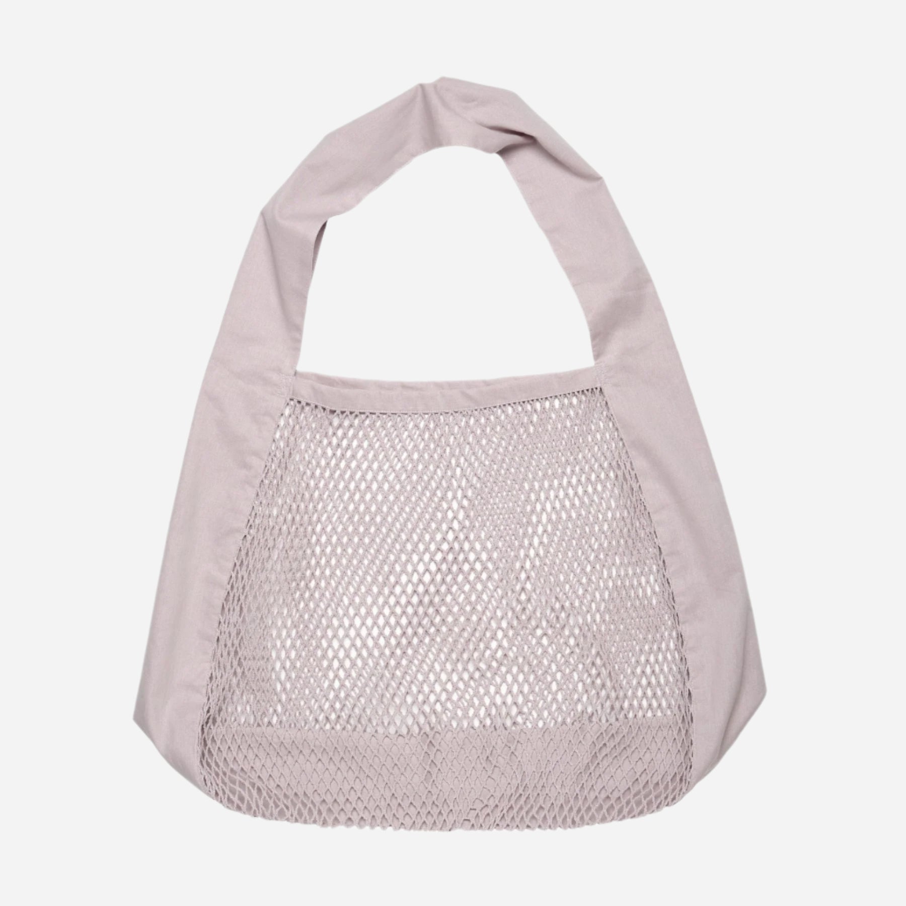 Light purple net bag with a plain background