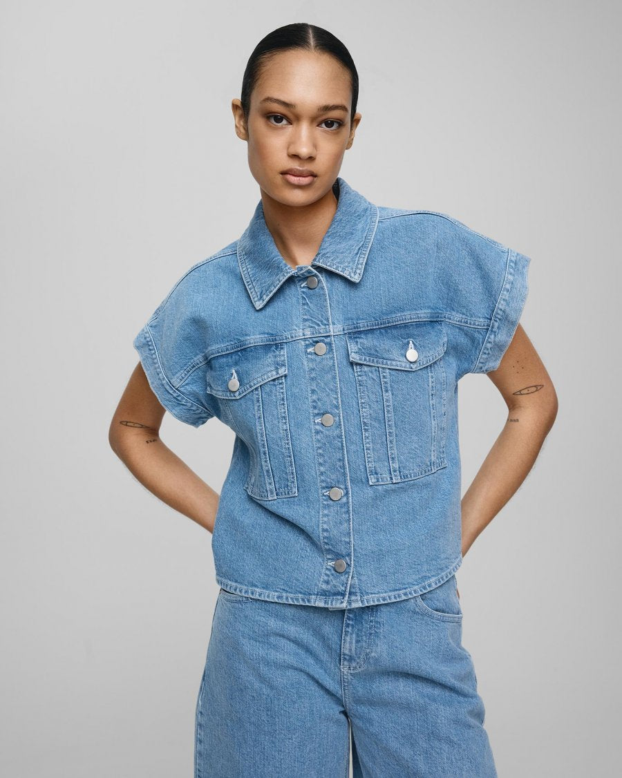ELIDA ADA SS DENIM SHIRT LT BLUE
