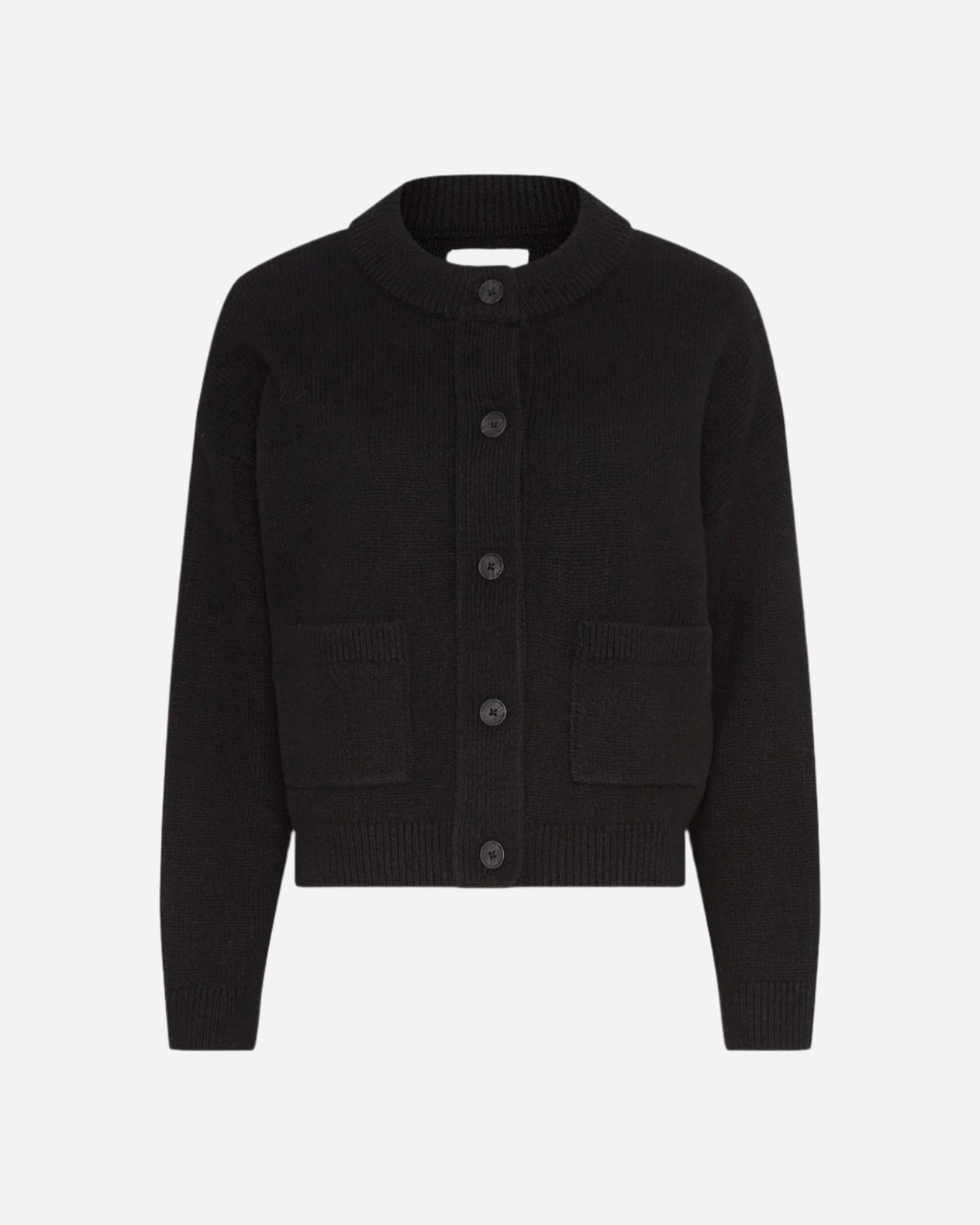 Black cardigan on a white background