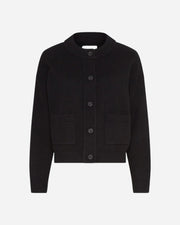 Black cardigan on a white background