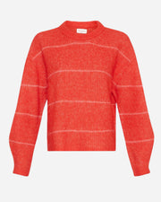 Red striped sweater on a white background