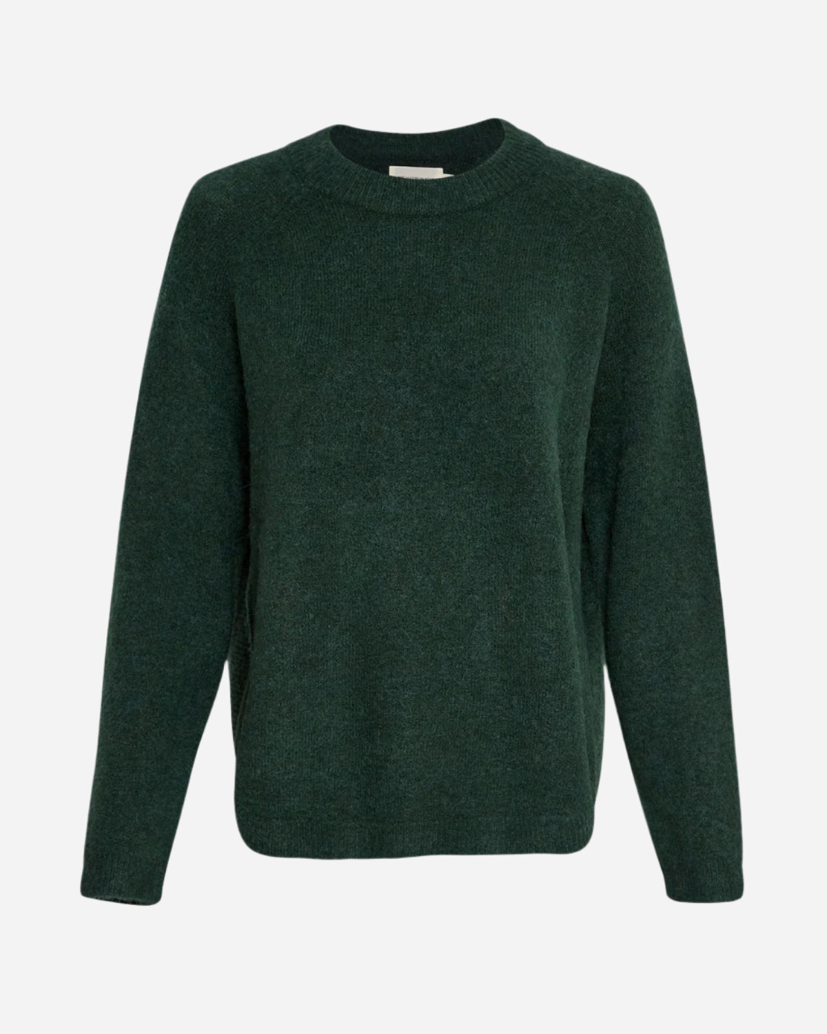 Green sweater on a light gray background