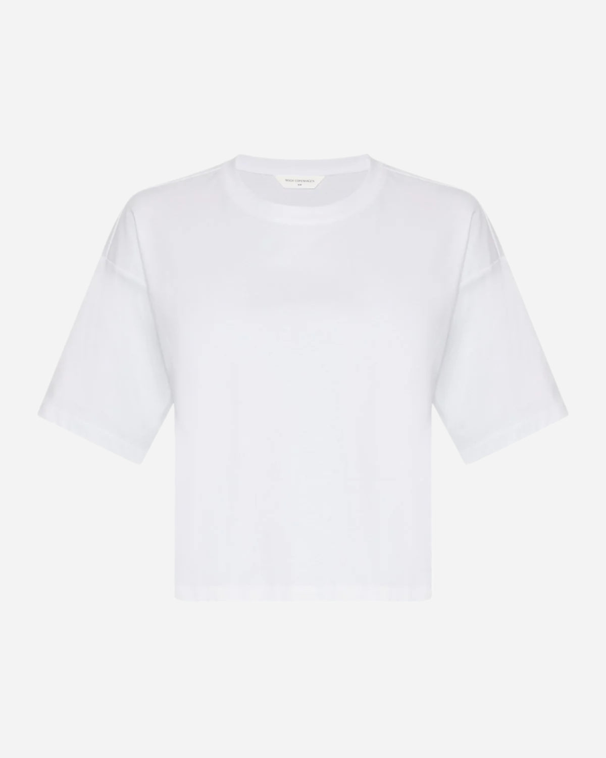 White t-shirt on a light gray background