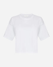 White t-shirt on a light gray background