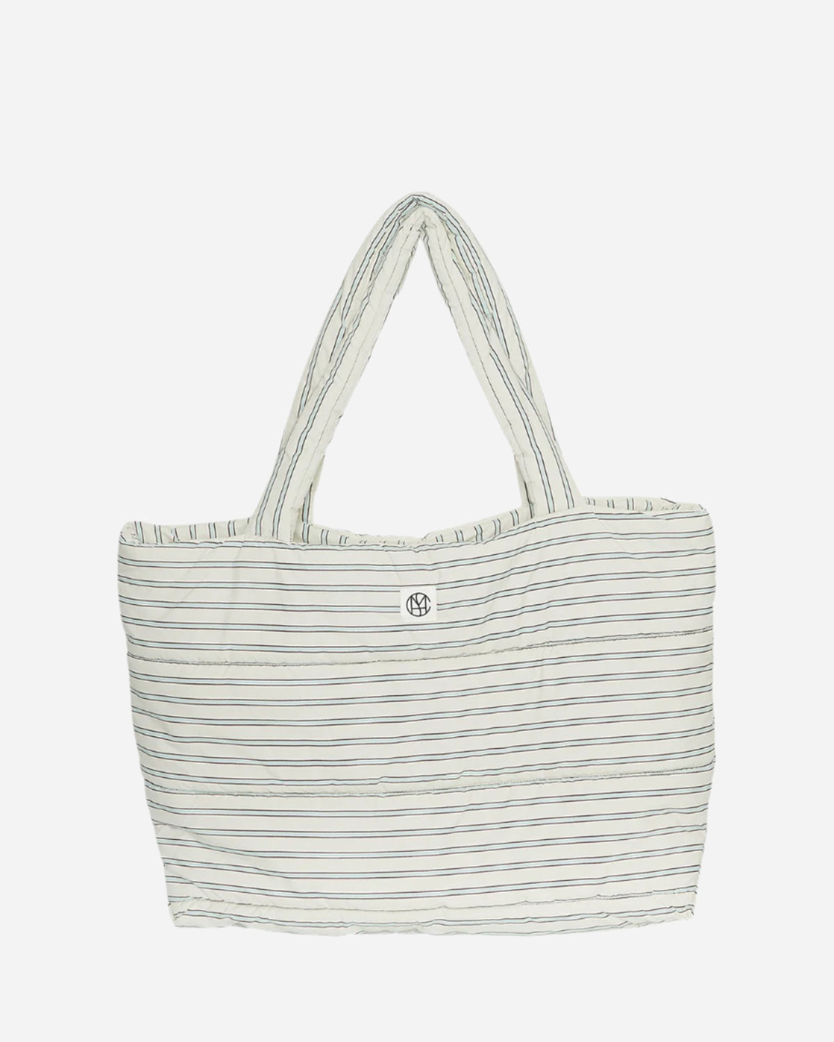 Striped tote bag on a white background