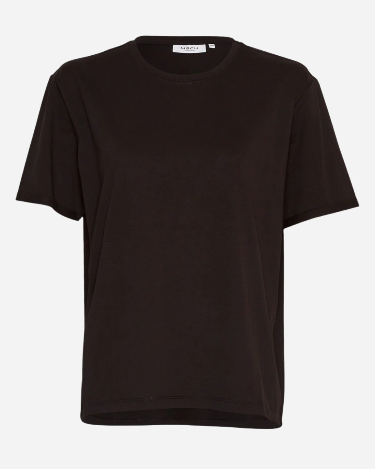 Black t-shirt on a white background