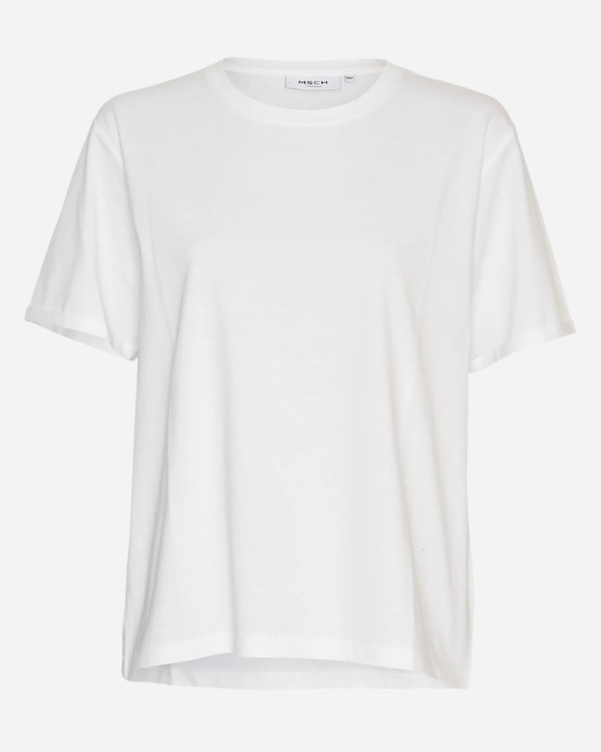 White t-shirt on a light gray background