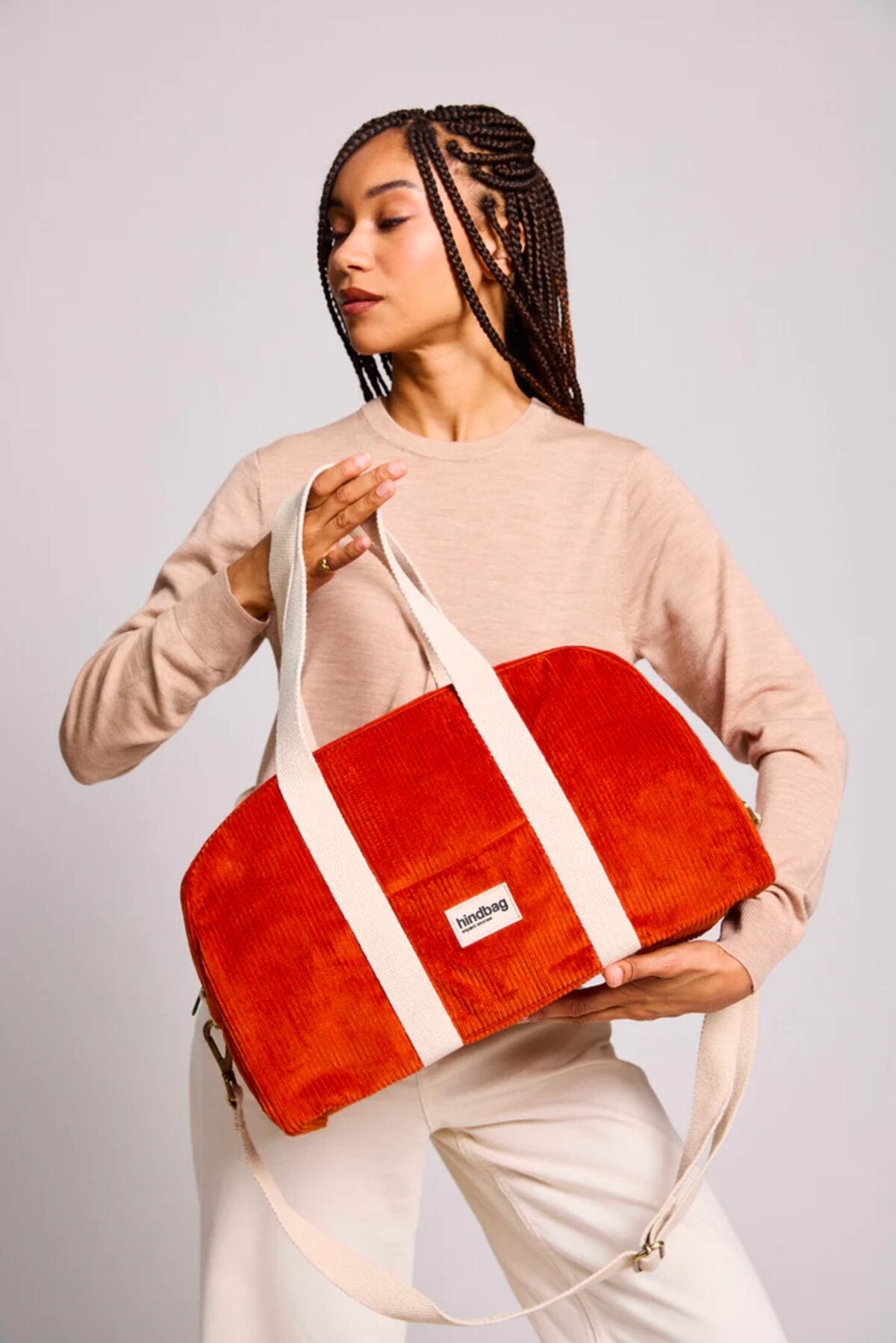 CHARLIE BOWLING BAG CORDUROY BRIQUE