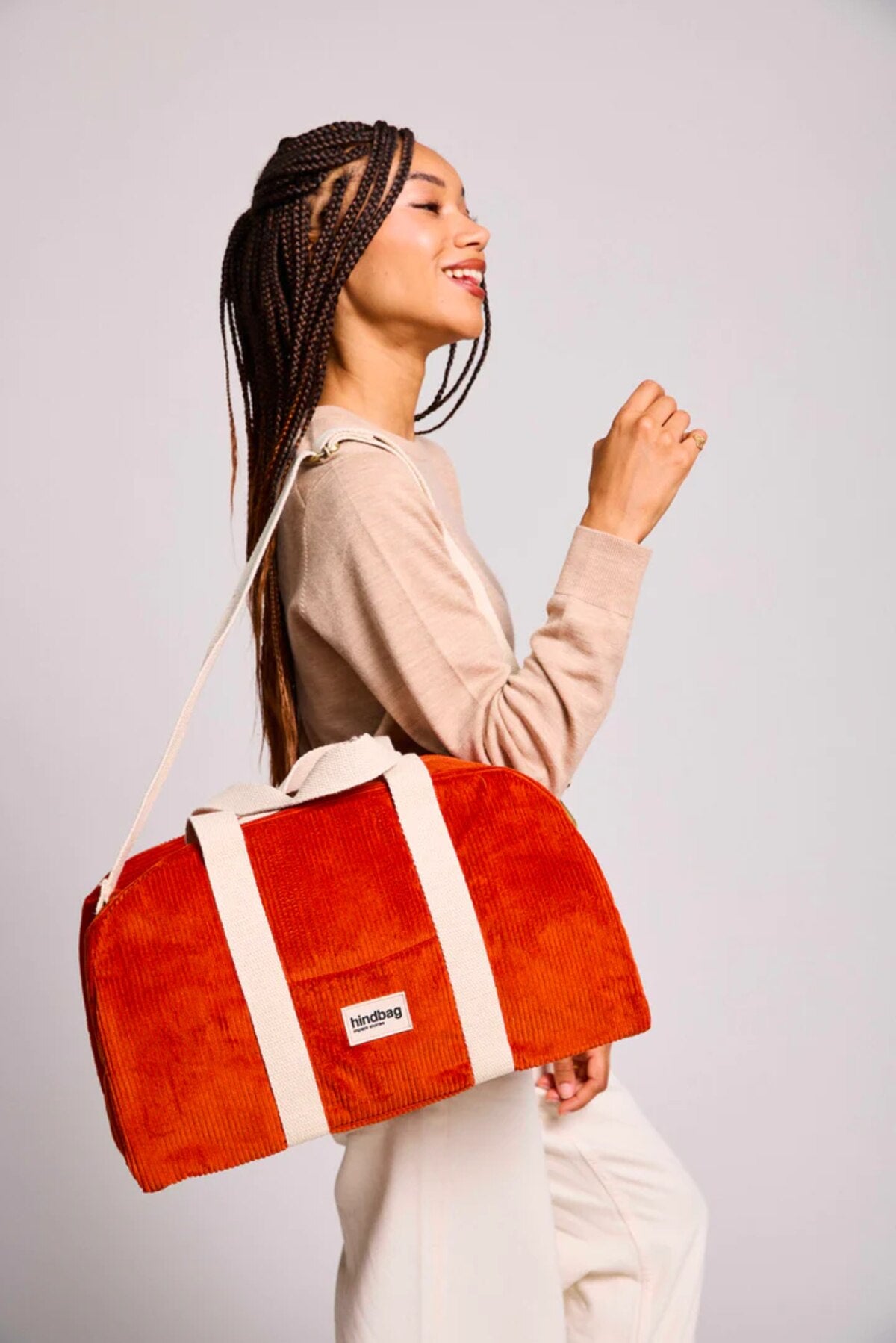 CHARLIE BOWLING BAG CORDUROY BRIQUE