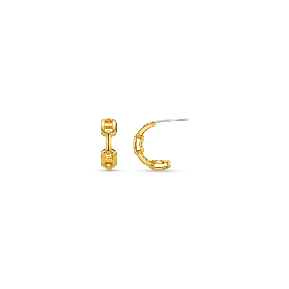 MARINER CHAIN SMALL HOOP EARRINGS GOLD