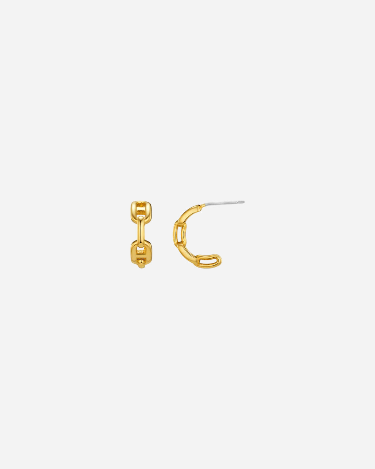 Gold earring on a white background