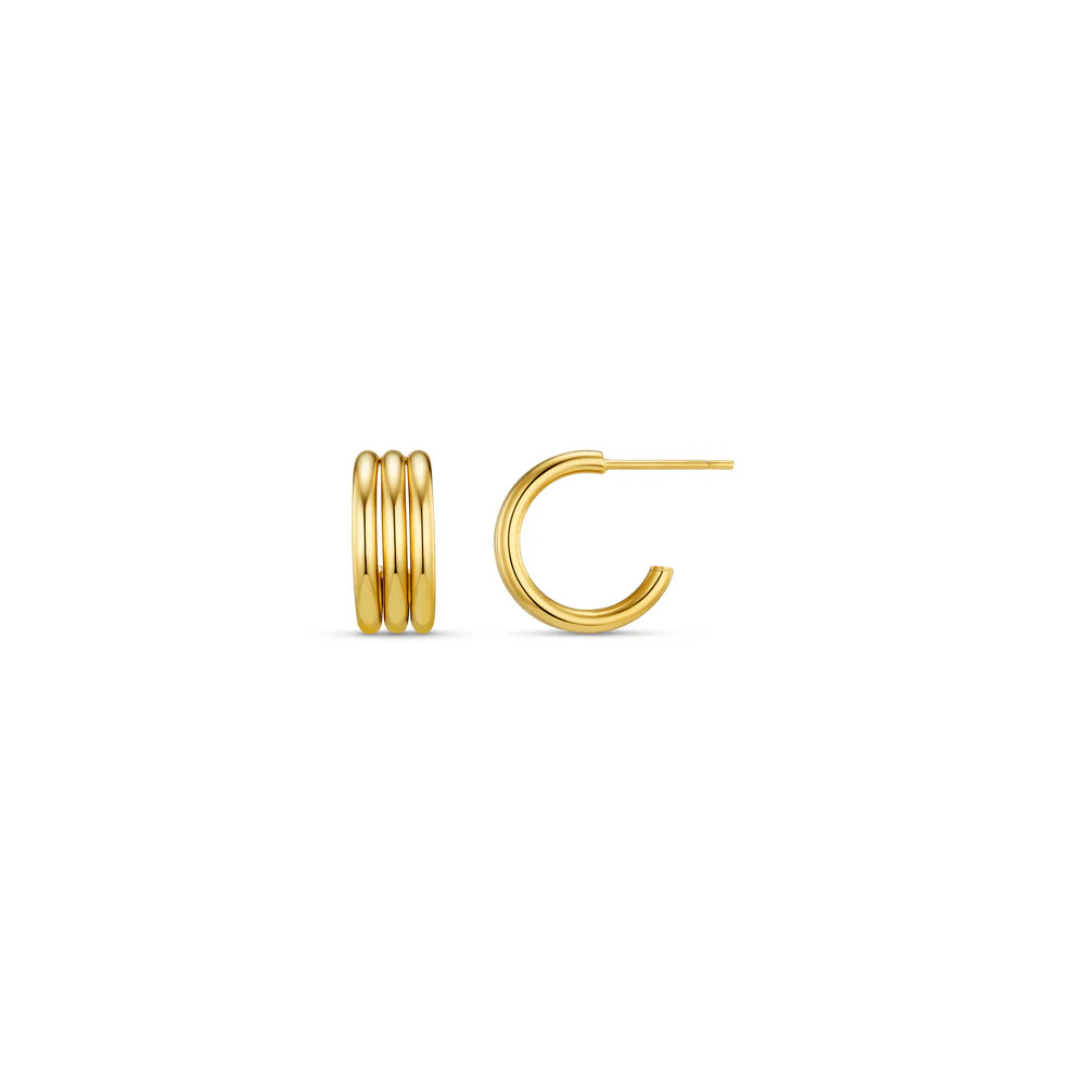 LINEAR SMALL HOOP EARRING GOLD