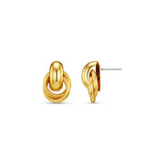 MINI TEXTURED INTERLOCKING EARRINGS GOLD