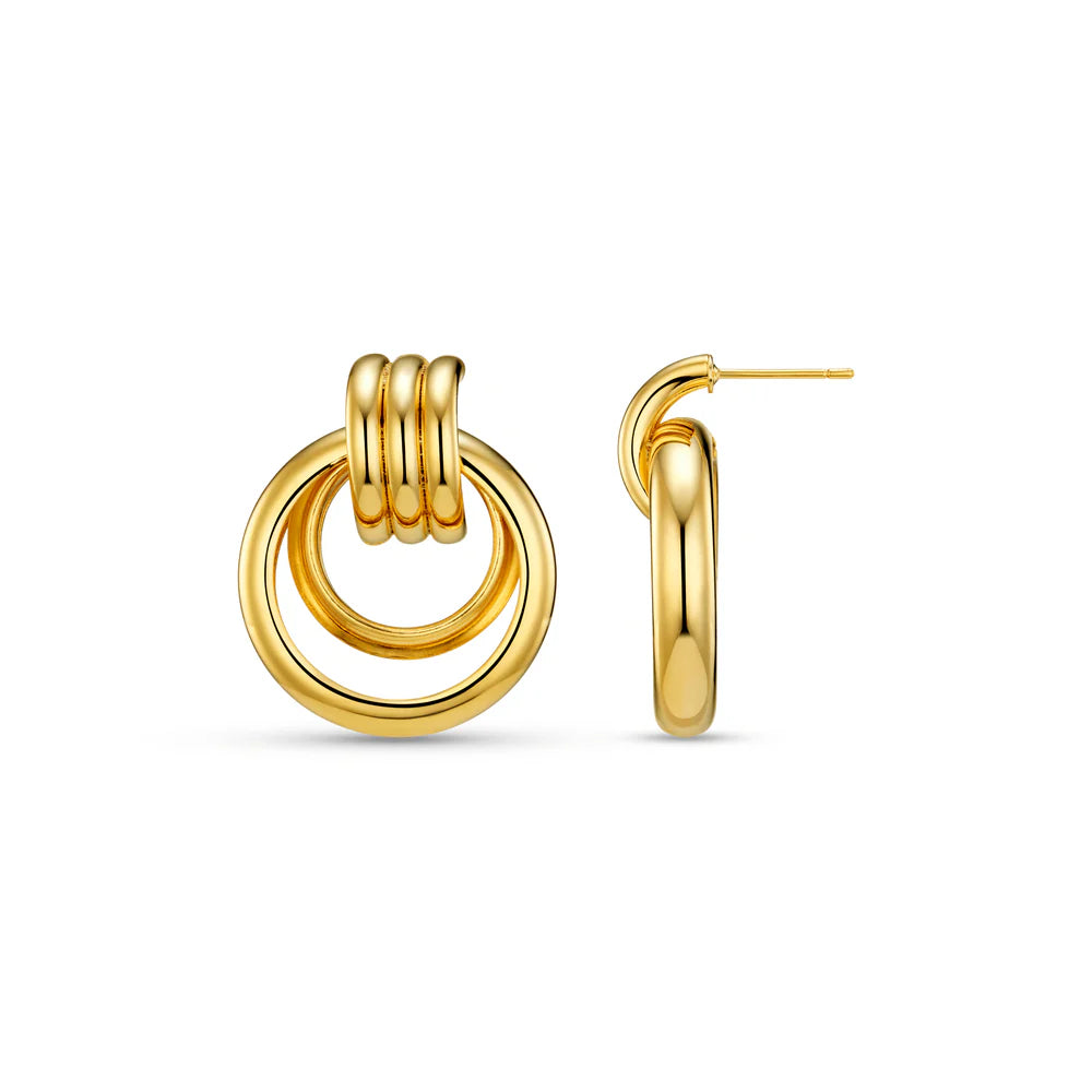 STATEMENT OPEN INTERLOCKING HOOP EARRINGS