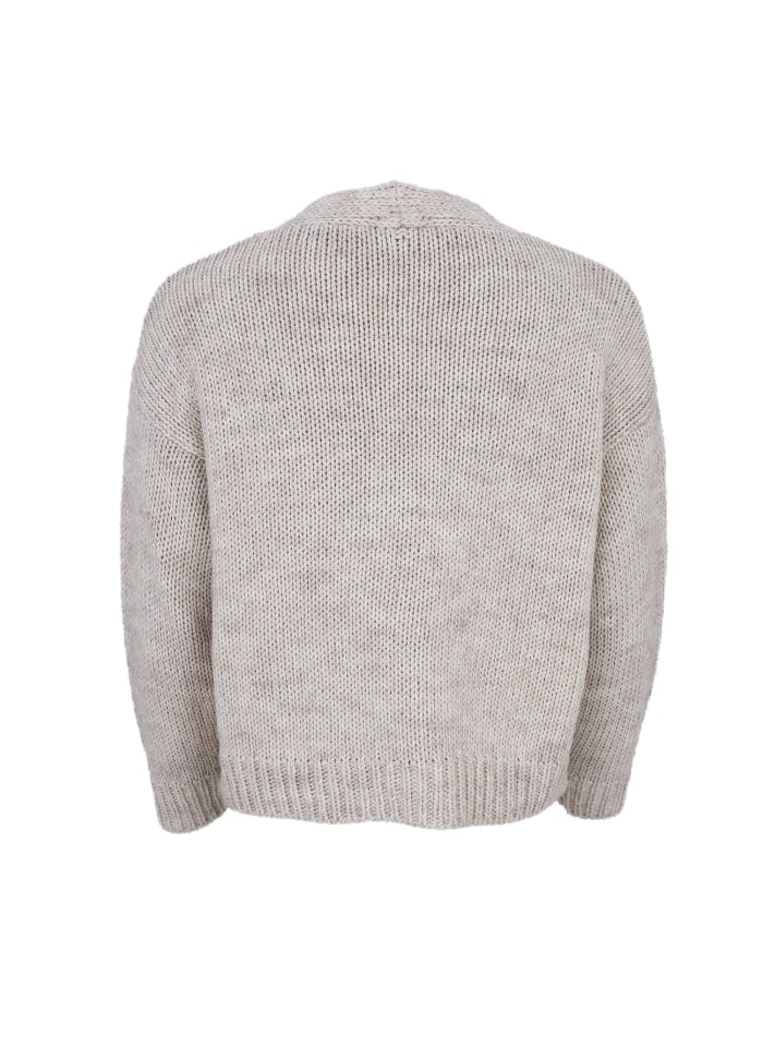 CAPELLO KNIT CARDIGAN NATURAL BLACK