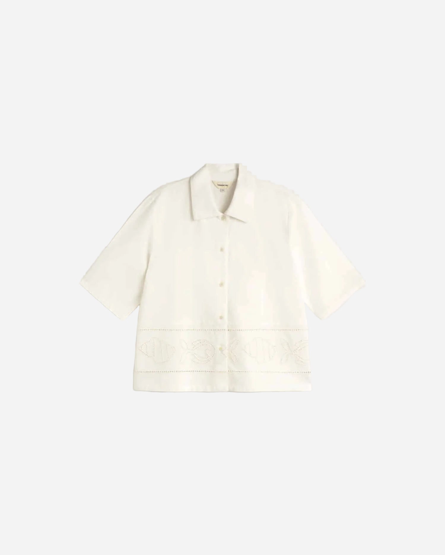 White shirt on a light gray background