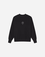Black round neck sweatshirt with SUN motif 
