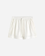 White drawstring shortd on a light gray background